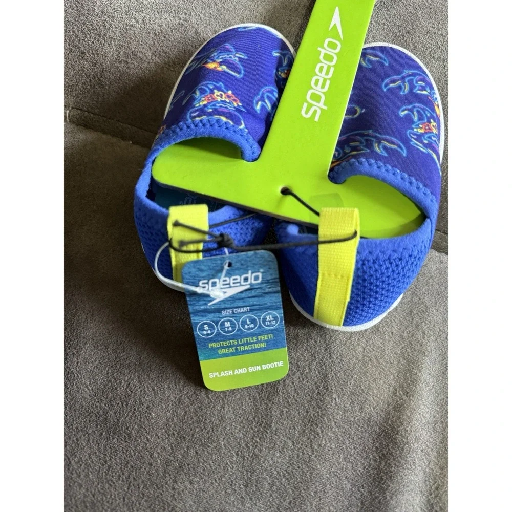 Speedo Splash And Sun Bootie, Small 5-6, Navy Neon Shark Color